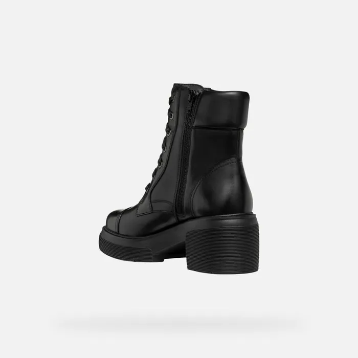 Woman Geox Ankle Boots SPHERICA EC15 WOMAN Black Ankle Boots With Laces Black