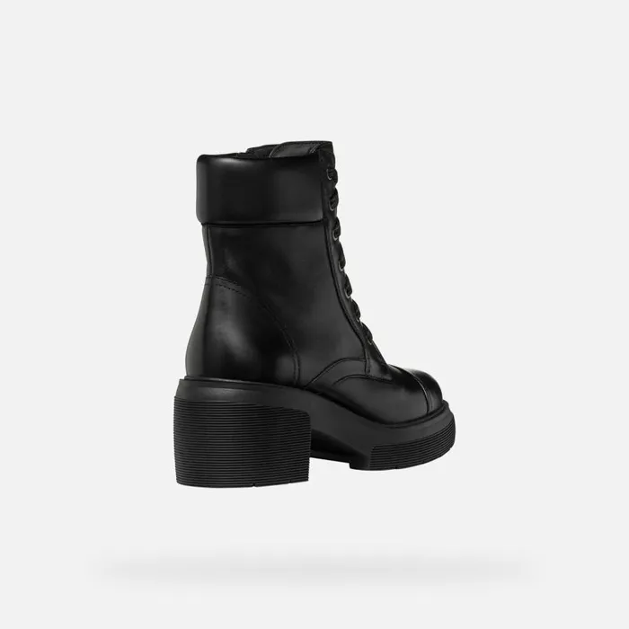 Woman Geox Ankle Boots SPHERICA EC15 WOMAN Black Ankle Boots With Laces Black