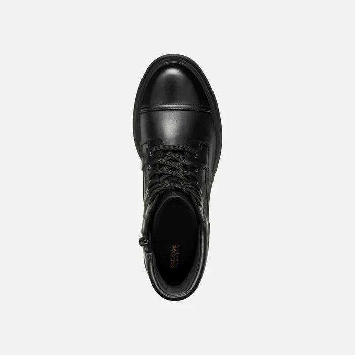 Woman Geox Ankle Boots SPHERICA EC15 WOMAN Black Ankle Boots With Laces Black