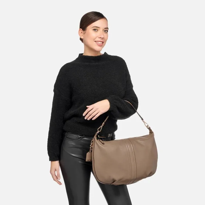 Woman Geox Bags AURELYI WOMAN Taupe Shoulder Bag Taupe