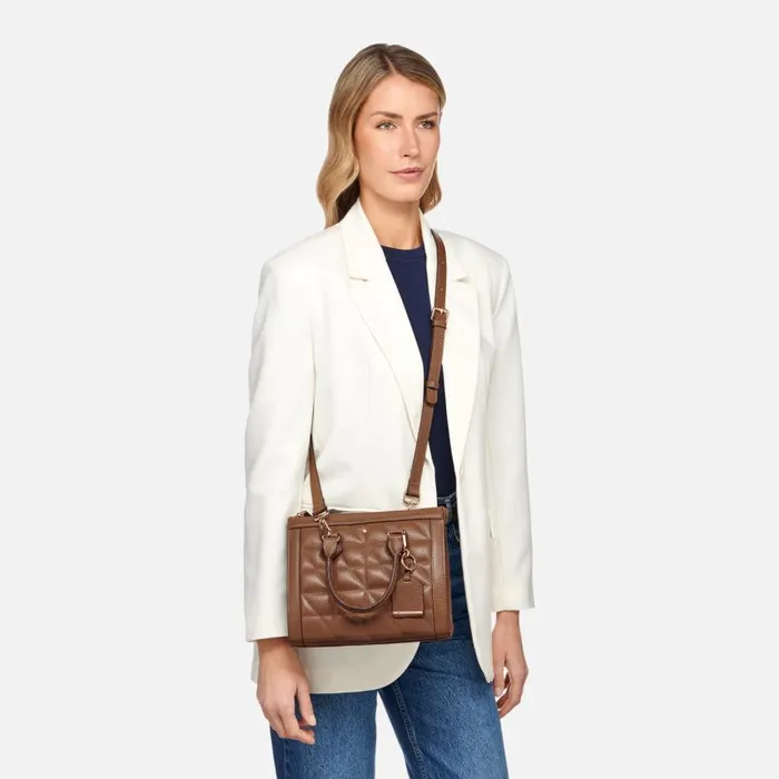 Woman Geox Bags OLYMPIY WOMAN Mud Handbag Mud