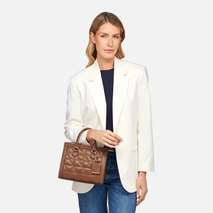 Woman Geox Bags OLYMPIY WOMAN Mud Handbag Mud