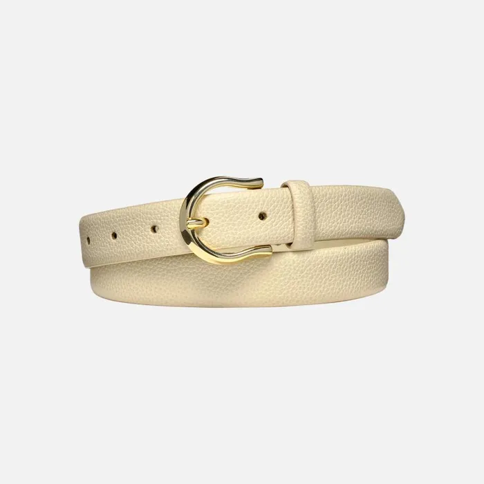 Woman Geox Belts BELT WOMAN Off White Leather Belt Off White