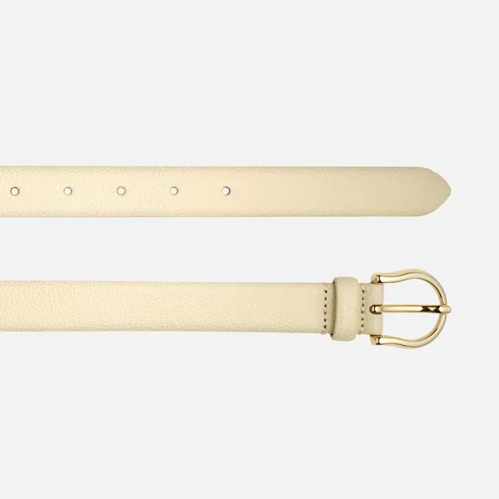 Woman Geox Belts BELT WOMAN Off White Leather Belt Off White