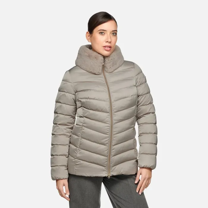Woman Geox Down Jackets BETTANIE WOMAN String Short Down Jacket String