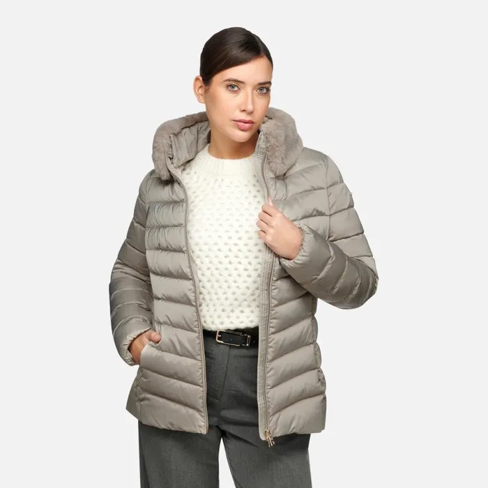 Woman Geox Down Jackets BETTANIE WOMAN String Short Down Jacket String
