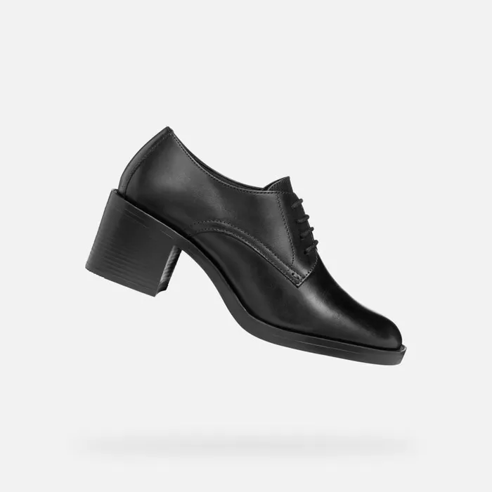 Woman Geox Heels SERILDA 60 WOMAN Black Laceup Shoes Black