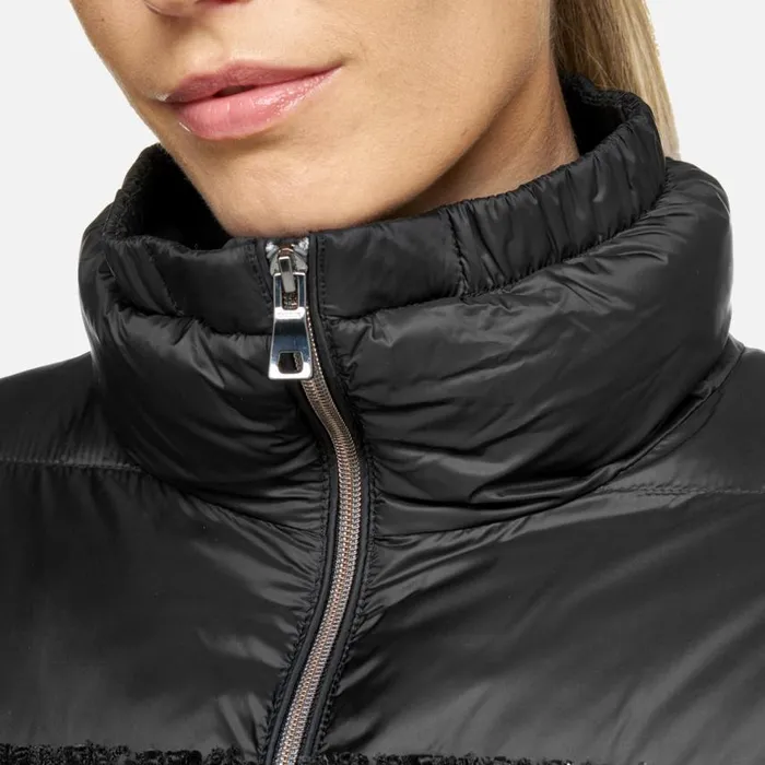 Woman Geox Jackets MANILVA WOMAN BlackBlack Quilted Jacket Blackblack