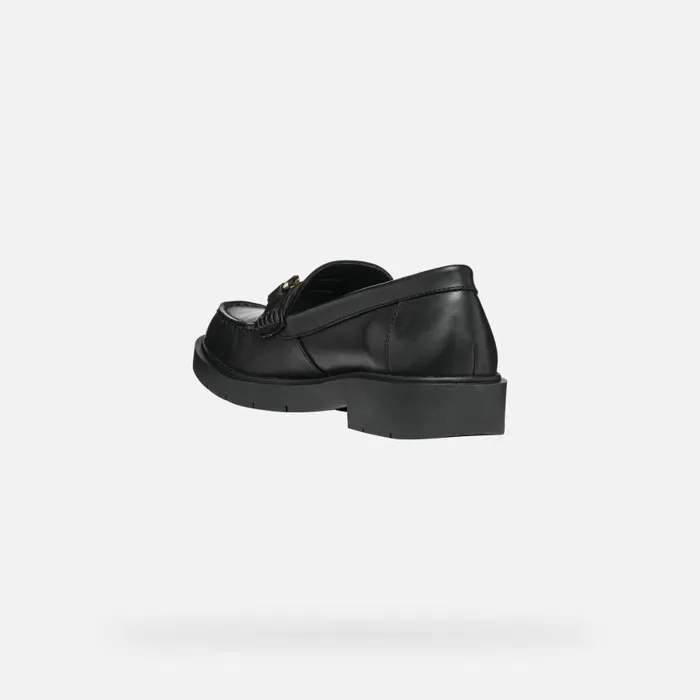 Woman Geox Loafers SPHERICA EC1 C Leather Loafers Black Woman Geox Black