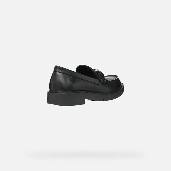Woman Geox Loafers SPHERICA EC1 C Leather Loafers Black Woman Geox Black