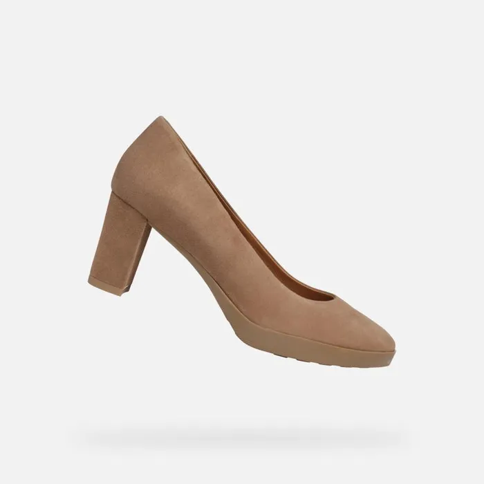 Woman Geox Pumps WALK PLEASURE 60 WOMAN Mud Medium Heel Pumps Mud