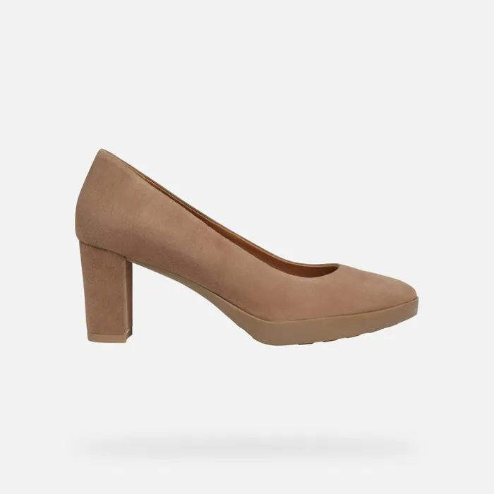 Woman Geox Pumps WALK PLEASURE 60 WOMAN Mud Medium Heel Pumps Mud