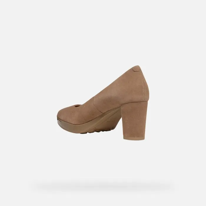 Woman Geox Pumps WALK PLEASURE 60 WOMAN Mud Medium Heel Pumps Mud
