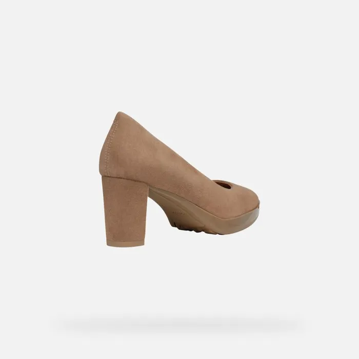 Woman Geox Pumps WALK PLEASURE 60 WOMAN Mud Medium Heel Pumps Mud