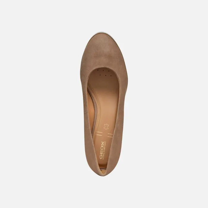 Woman Geox Pumps WALK PLEASURE 60 WOMAN Mud Medium Heel Pumps Mud
