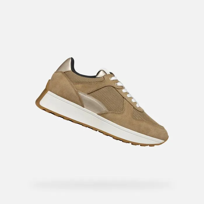 Woman Geox Sneakers AMABEL WOMAN Taupe Low Top Sneakers Taupe