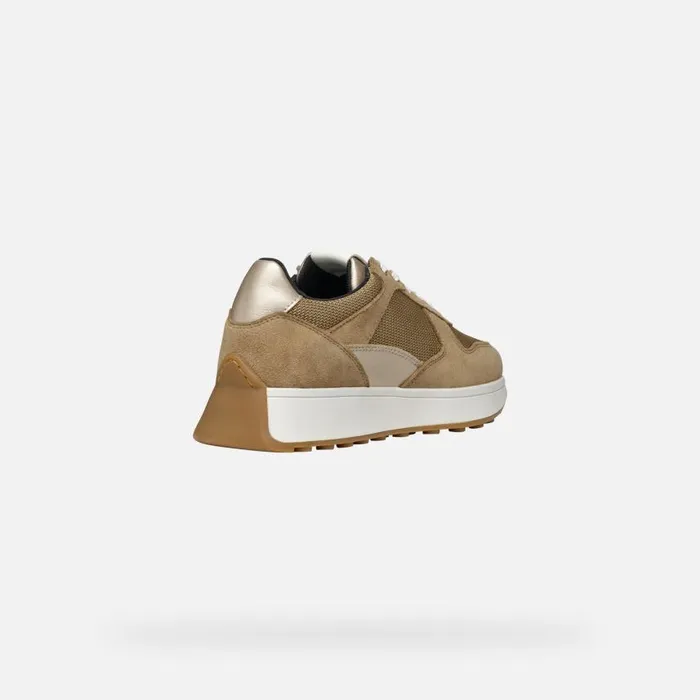 Woman Geox Sneakers AMABEL WOMAN Taupe Low Top Sneakers Taupe