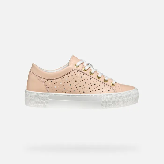 Woman Geox Sneakers CLAUDIN WOMAN Beige Low Top Sneakers Beige