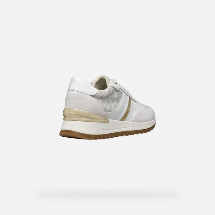 Woman Geox Sneakers DESYA WOMAN WhiteGold Low Top Sneakers Whitegold