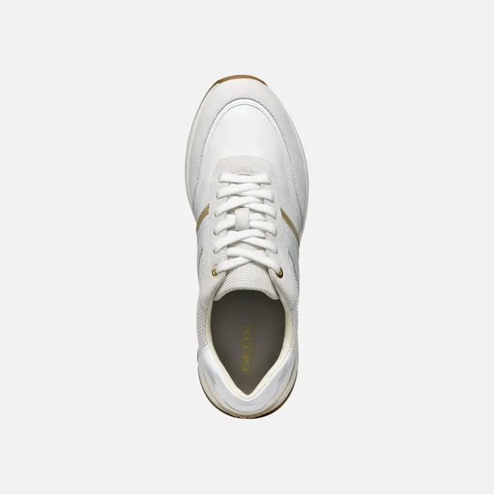 Woman Geox Sneakers DESYA WOMAN WhiteGold Low Top Sneakers Whitegold