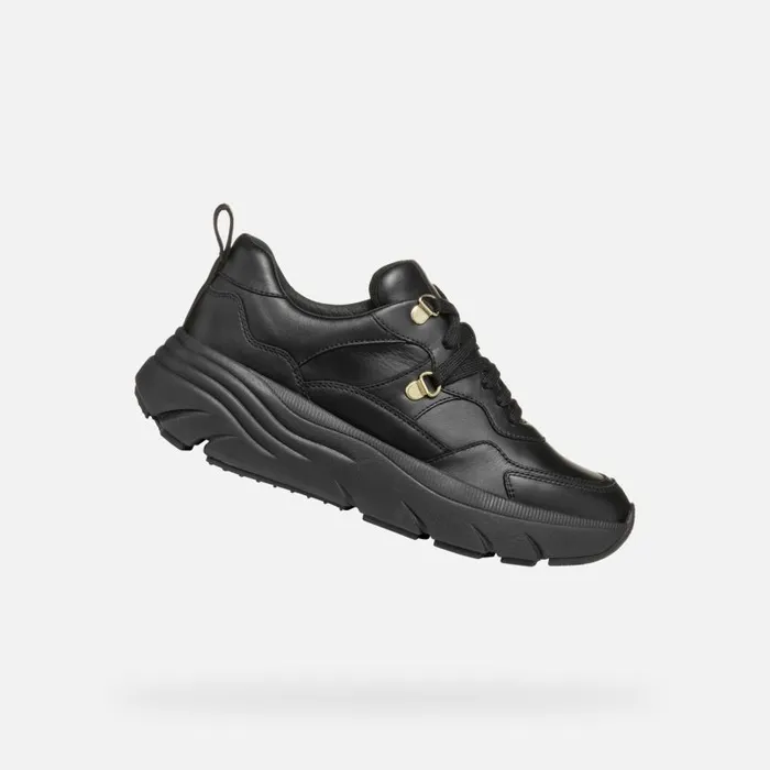Woman Geox Sneakers DIAMANTA WOMAN Black Low Top Sneakers Black
