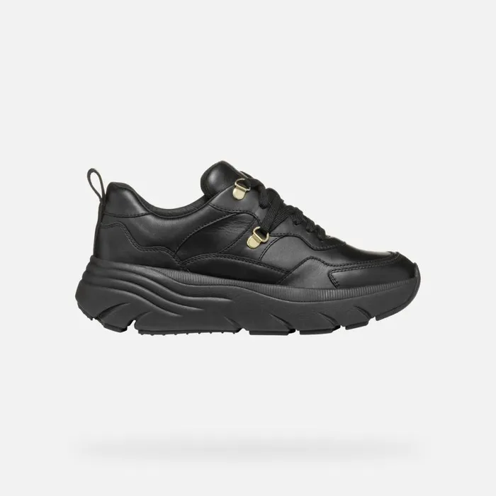 Woman Geox Sneakers DIAMANTA WOMAN Black Low Top Sneakers Black