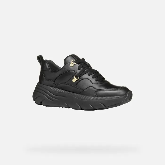 Woman Geox Sneakers DIAMANTA WOMAN Black Low Top Sneakers Black