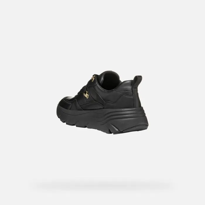 Woman Geox Sneakers DIAMANTA WOMAN Black Low Top Sneakers Black