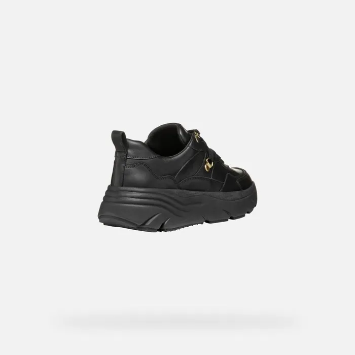 Woman Geox Sneakers DIAMANTA WOMAN Black Low Top Sneakers Black