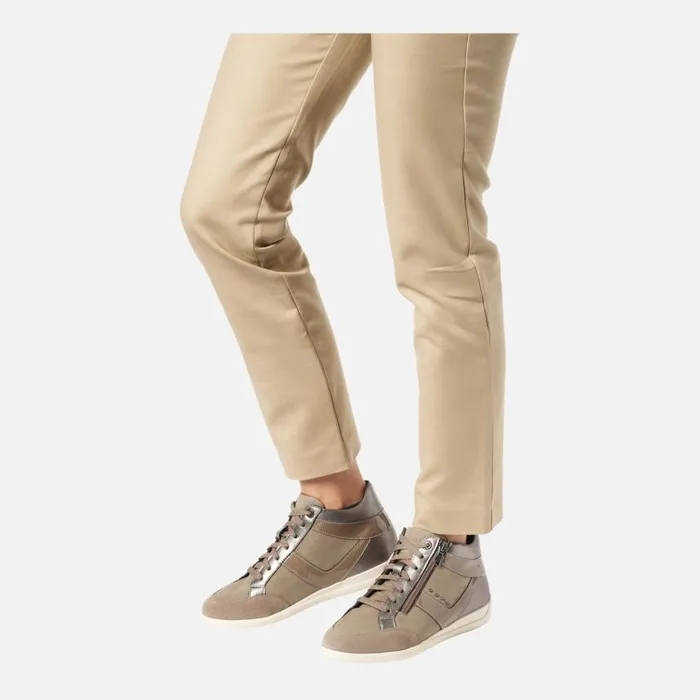 Woman Geox Sneakers MYRIA WOMAN Taupe High Top Sneakers Taupe