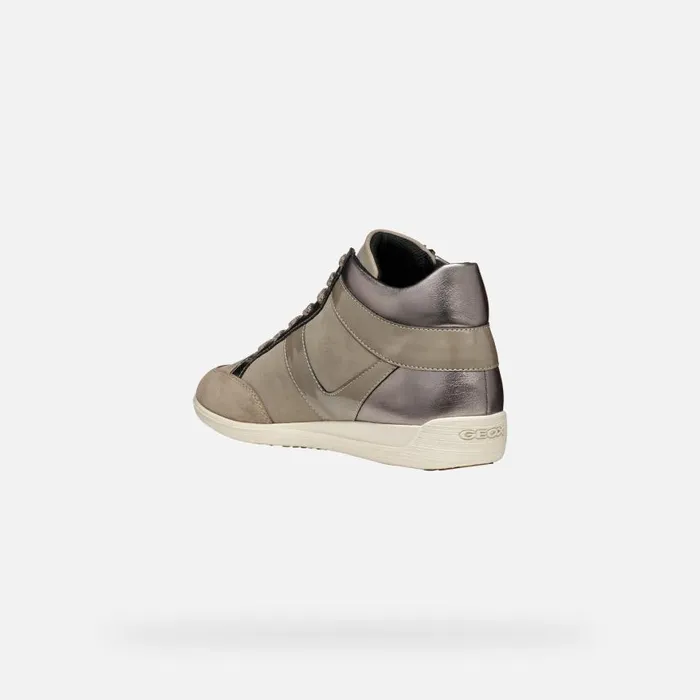 Woman Geox Sneakers MYRIA WOMAN Taupe High Top Sneakers Taupe