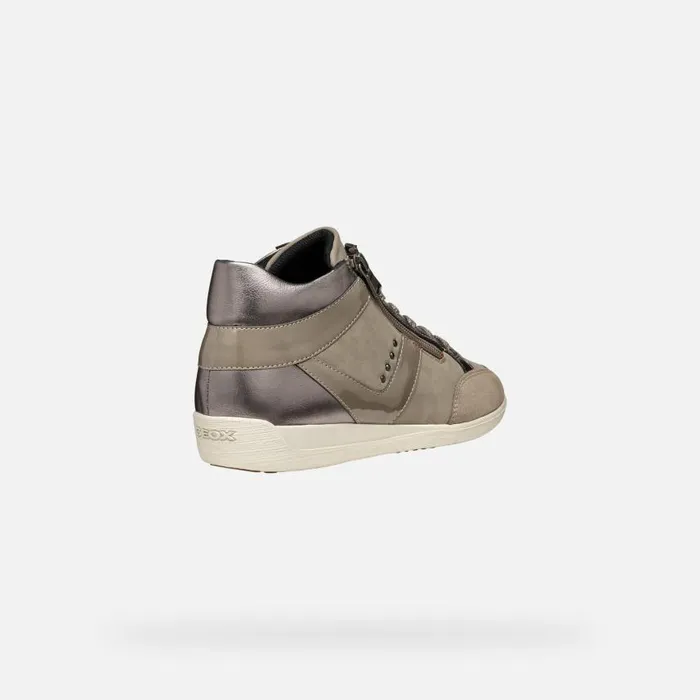 Woman Geox Sneakers MYRIA WOMAN Taupe High Top Sneakers Taupe
