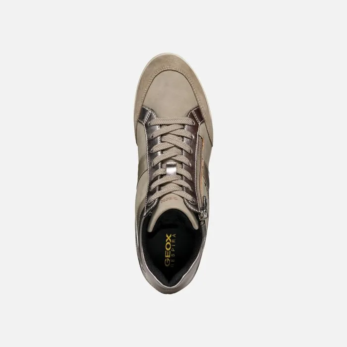 Woman Geox Sneakers MYRIA WOMAN Taupe High Top Sneakers Taupe