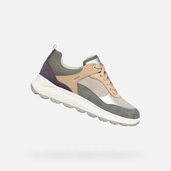 Woman Geox Sneakers SPHERICA 4X4 ABX WOMAN Dark GreyDark Purple Waterproof Trainers Dark Greydark Purple