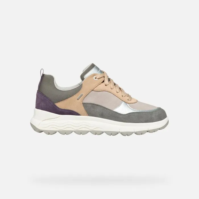 Woman Geox Sneakers SPHERICA 4X4 ABX WOMAN Dark GreyDark Purple Waterproof Trainers Dark Greydark Purple