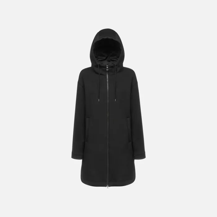 Woman Geox Sweatshirts And Hoodies SWEATER WOMAN Black Hoodie Black