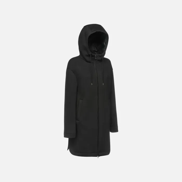 Woman Geox Sweatshirts And Hoodies SWEATER WOMAN Black Hoodie Black