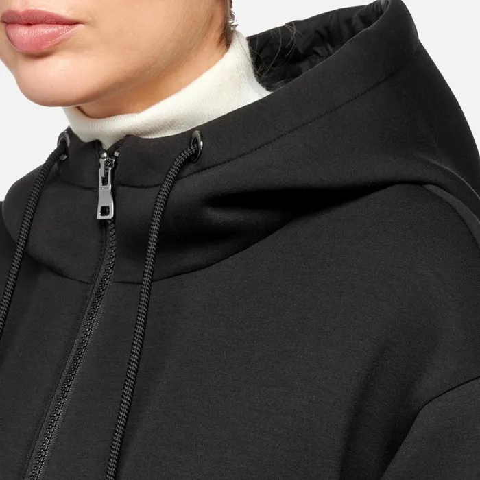 Woman Geox Sweatshirts And Hoodies SWEATER WOMAN Black Hoodie Black