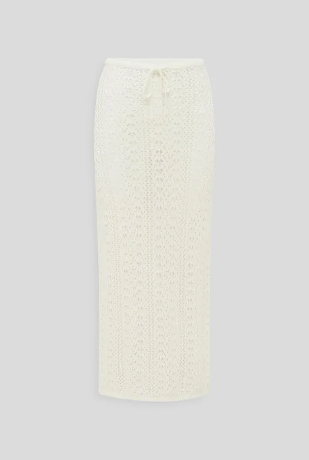 Woman Venroy Knitwear Crochet Knit Skirt