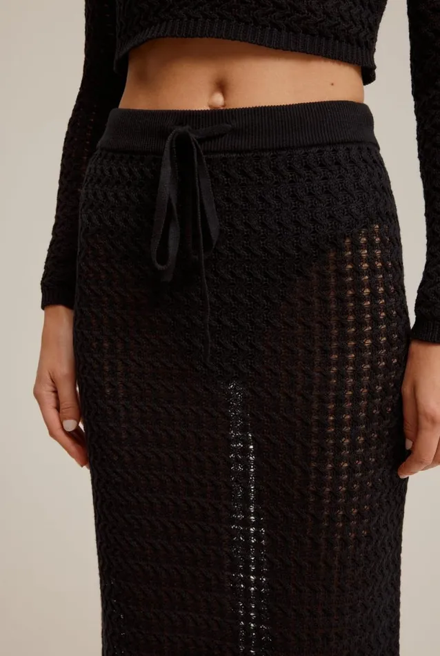 Woman Venroy Skirts Crochet Knit Midi Skirt