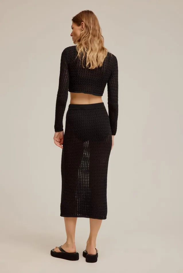 Woman Venroy Skirts Crochet Knit Midi Skirt
