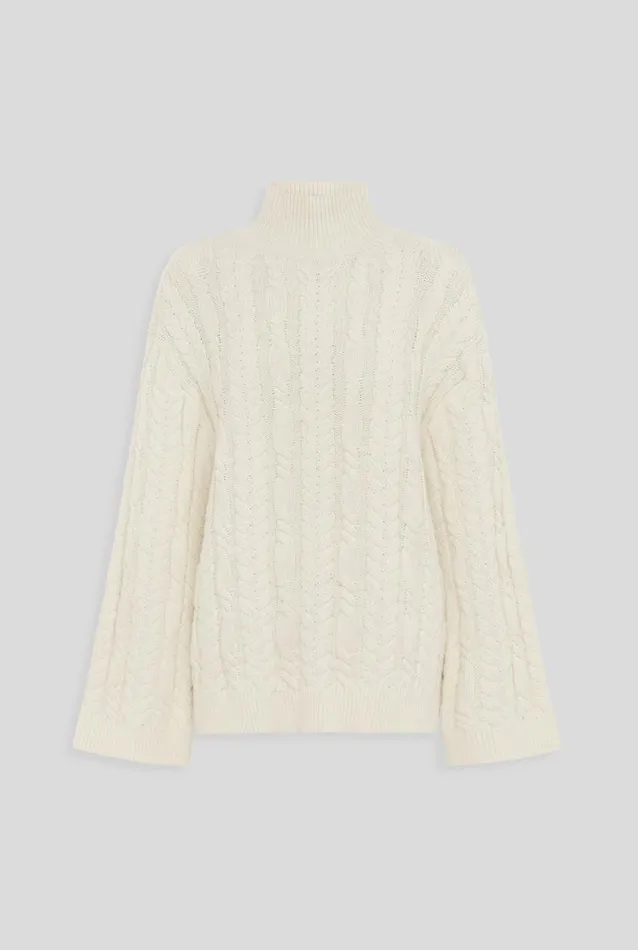 Woman Venroy Sweaters Cable Knit Funnel Neck Sweater