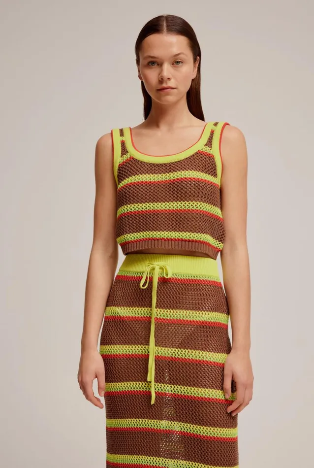 Woman Venroy TShirts and Tanks Crochet Knit Crop Tank