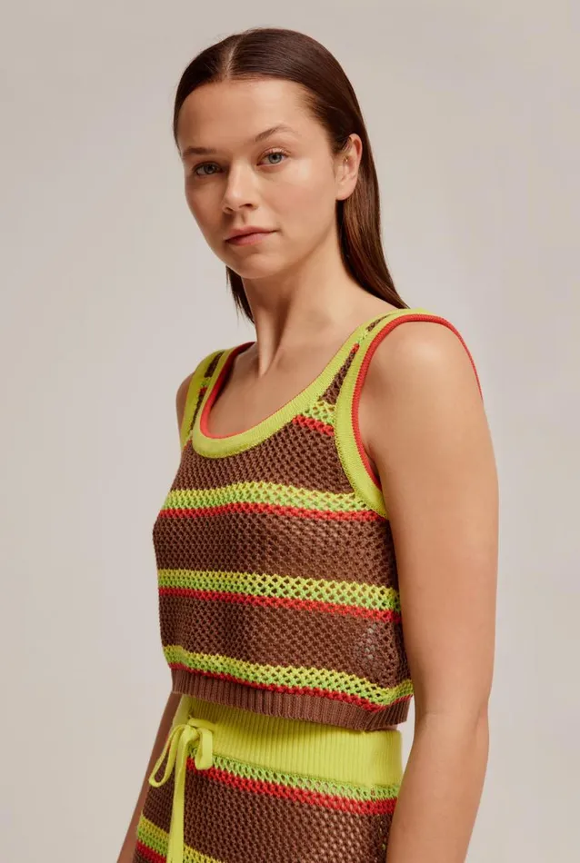 Woman Venroy TShirts and Tanks Crochet Knit Crop Tank