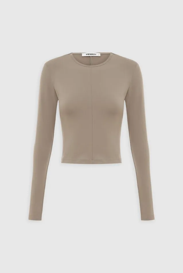 Woman Venroy Tops Long Sleeve Jersey Crop Top