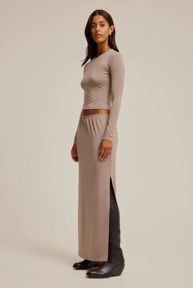 Woman Venroy Tops Long Sleeve Jersey Crop Top