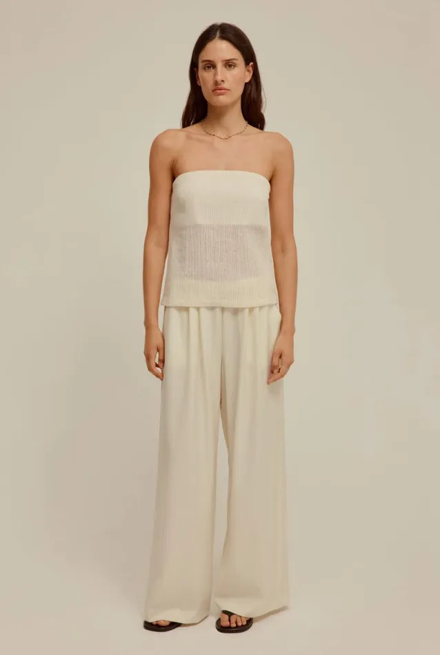Woman Venroy Tops Strapless Open Weave Column Top