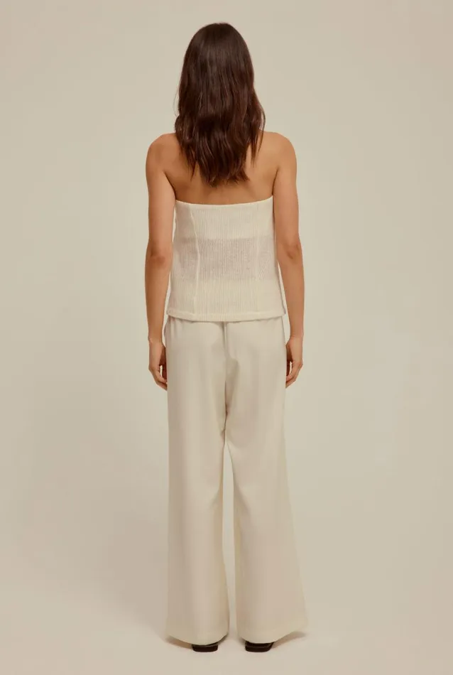 Woman Venroy Tops Strapless Open Weave Column Top