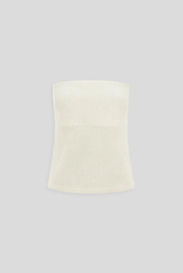 Woman Venroy Tops Strapless Open Weave Column Top