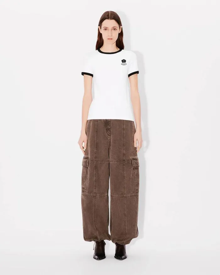 Women 039Boke Flower 20039 Embroidered Tshirt White Kenzo Tshirts And Polos